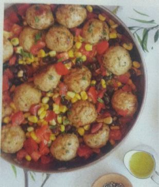 Southwest Meatballs W Corn-Black bean Salsa