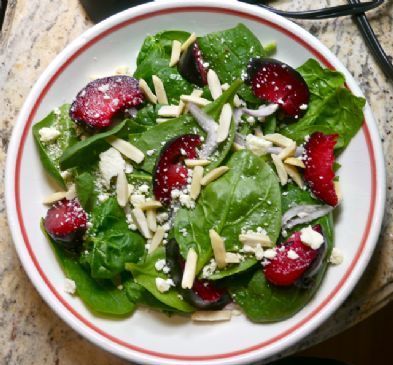 Plum & Feta Spinach Salad