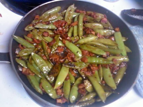 Bacon and Balsamic Glazed Sugar Snap Peas