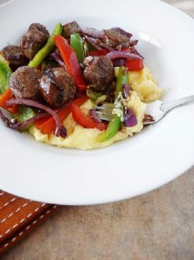 Mascarpone Polenta with Sausage and Peppers