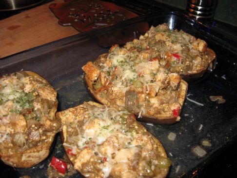 Chicken Stuffed Eggplant