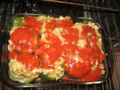 Stuffed Green Peppers with Turkey & Quinoa