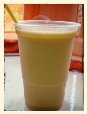 Peach, apple and mango smoothie.