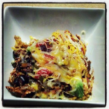Crockpot Cheesy Black Beans and Chicken for Two