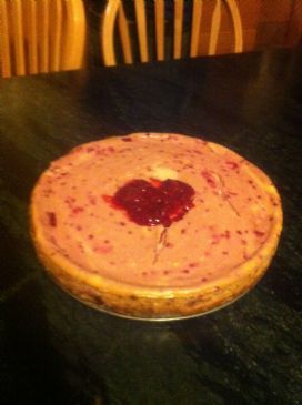 Raspberry Cheese Cake with Walnut Crust 