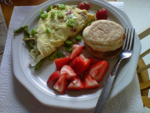 Asparagus, Pepper & Onion Omlette