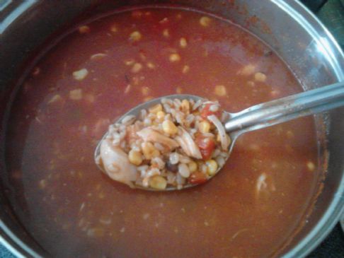 Brown Rice & Barley Tomato Fiesta Chicken Soup