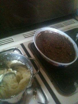 Minced Beef and Onions with Mash Potato