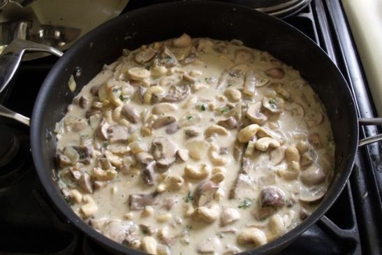 Cashew Nut and Mushroom Pasta