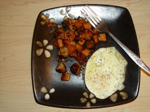 Sweet Potato and Sausage Hash with Fried Egg