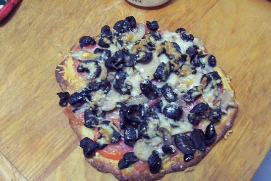 Sicilian Pizza with Black Olives and Mushrooms Recipe