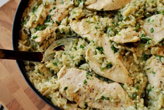 Skillet Chicken with Mexican Green Rice