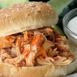 Slow Cooker Buffalo Chicken Sandwiches