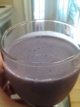 blueberry , banana, peach  protien smoothie