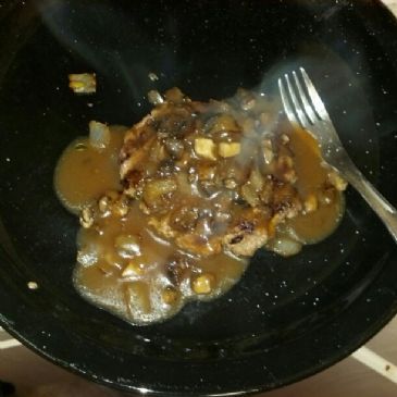 Hamburger Steaks w/sauteed mushrooms & onions in brown gravy