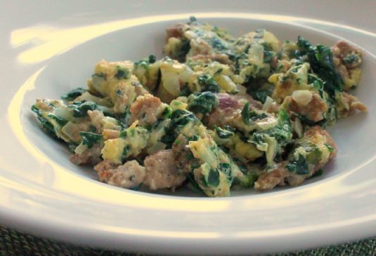 Sausage & Spinach Egg Scramble