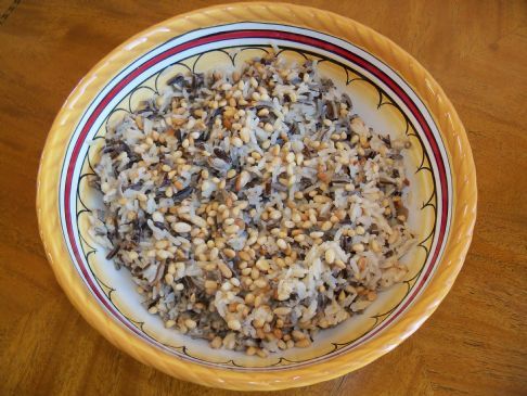 Brown and Wild Rice Pilaf with Pine Nuts
