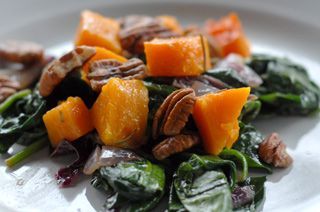 Roasted Butternut Squash With Spinach Recipe