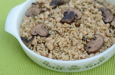 Herbed Brown Rice with Mushrooms 