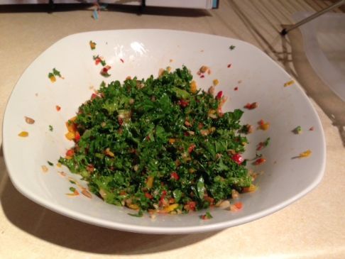 Kale, Pepper and Pear Salad