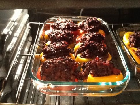 Black Rice and Turkey Stuffed Peppers