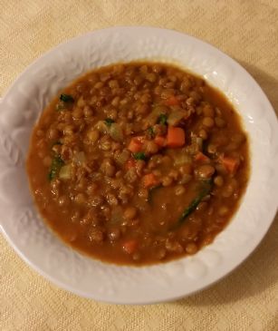 Lentil Soup with Tomato-Veggie Base