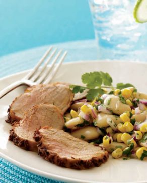 Cumin-Crusted Pork Tenderloin With Bean and Corn Salad