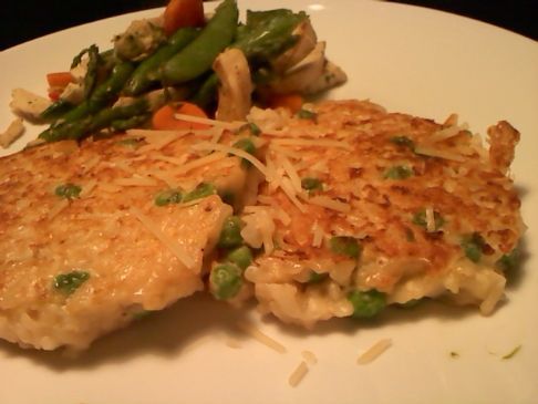 Arborio Rice, Parmesan, and Green Pea Pancakes