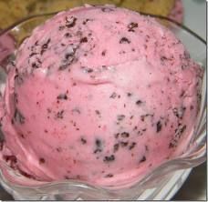 Raspberry Chocolate Chip Ice Cream (homemade)