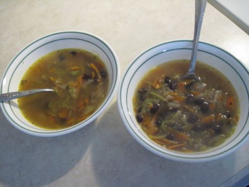 Onion Veggie Black Bean Soup