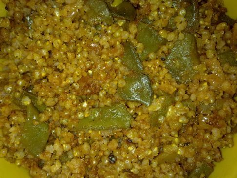 Bottle gourd-Flat beans-Pearl millet Pulao.