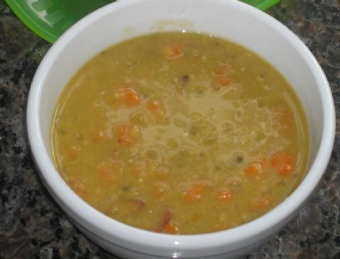 Slow Cooker Split Pea with Turkey Bacon Soup