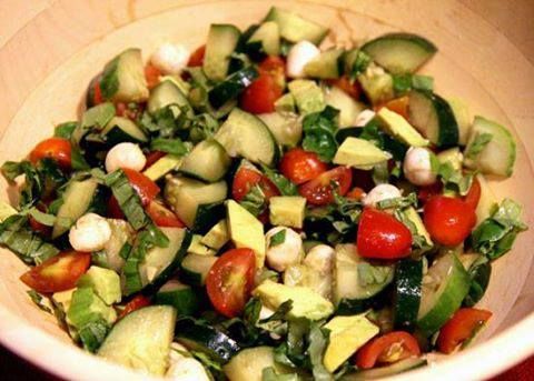  Cucumber Avocado Caprese Salad