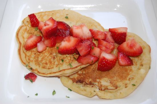 Lemon-Ricotta Pancakes with Warm Summer Berries Recipe | SparkRecipes