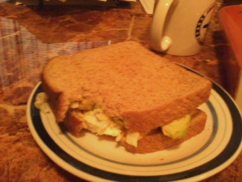 Egg white avacado cheese sandwhich