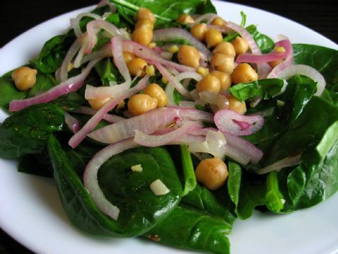 Warm Chickpea Salad with Spinach