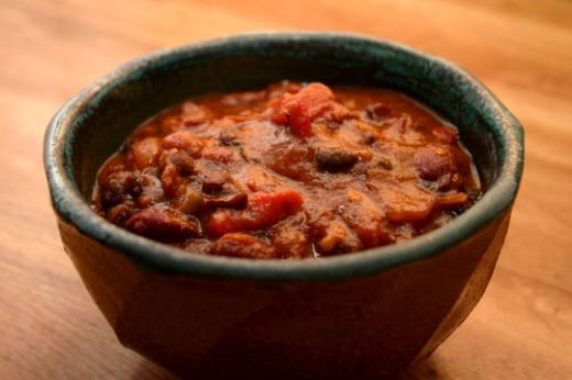 Eggplant and black bean chili