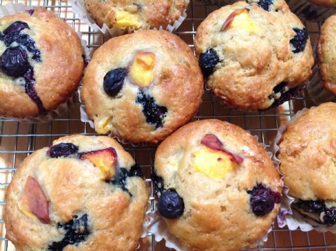 Peach and Blueberry Muffins (Vegan)