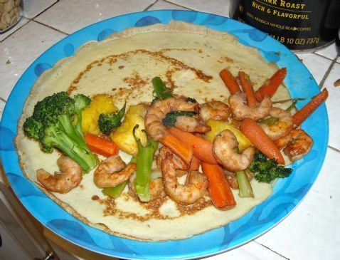 crepes egg with beaters made Recipe Shrimp and  SparkRecipes Crepes Pineapple