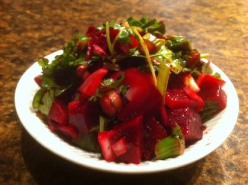 Beet Spinach Salad and Poppy Seed Vinaigrette