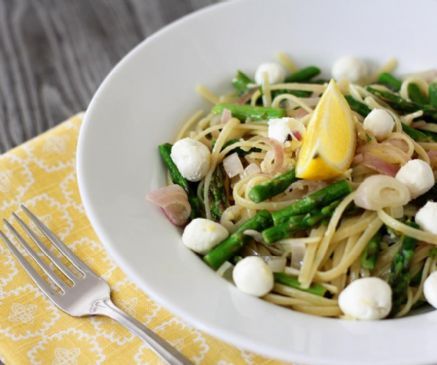 Linguini with Lemon Roasted Asparagus