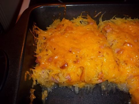 Ham and Spaghetti Squash Au Gratin