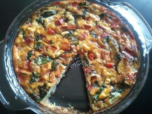 Feta and red pepper quiche