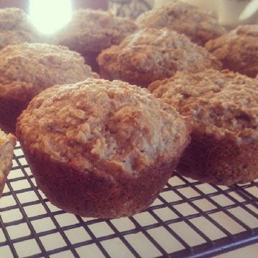 Banana Applesauce Bran Muffins