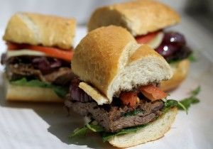 Marinated Skirt Steak Sandwich