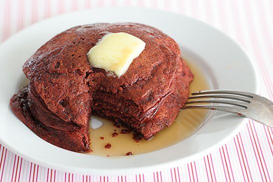 Red Velvet Berry Pancakes