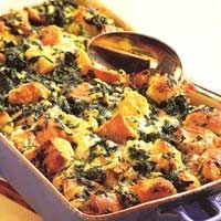 Spinach & Jack Cheese Bread Pudding