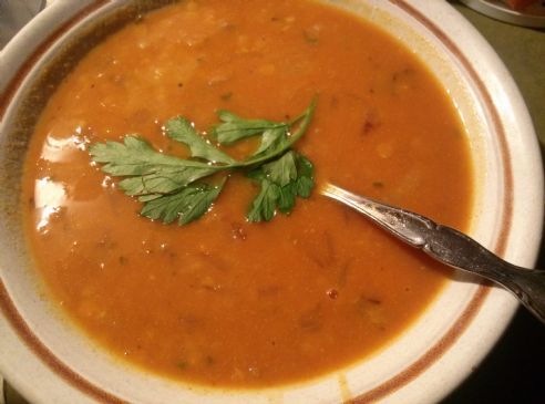 Curried Pumpkin Lentil Soup (vegan)