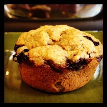 Light Whole Wheat Banana Blueberry Muffins