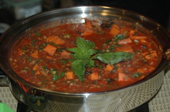 Chunkey Black Bean, Lentil, & Sweet Potato Soup